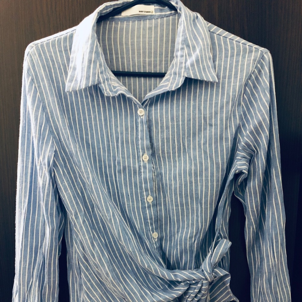 Striped Blue White Blouse